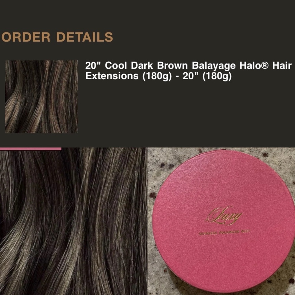 Lux Cool Dark Brown Balayage Halo Hair Extensions